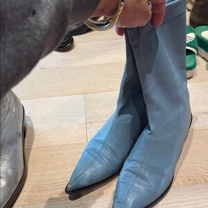 Tibi Blue Heeled Boots